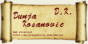 Dunja Kosanović vizit kartica